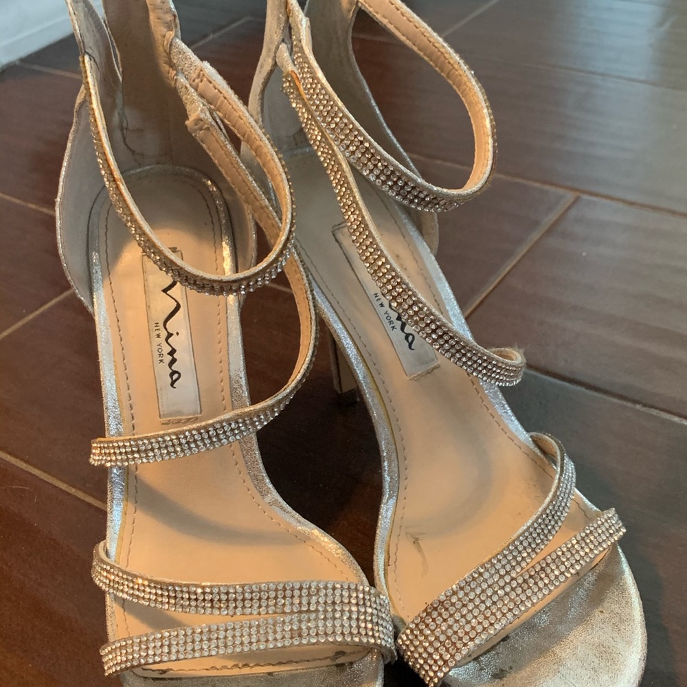 Nina New York Silver Sandals